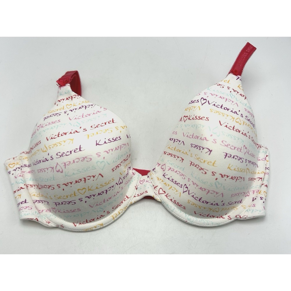 Victorias Secret Bra 34D Perfect Coverage Logo Lined Underwire